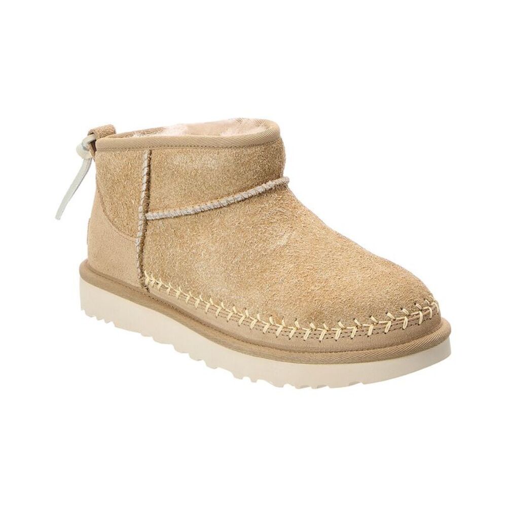 Ugg W Classic Ultra Mini Biarritz Suede Bootie, Beige
